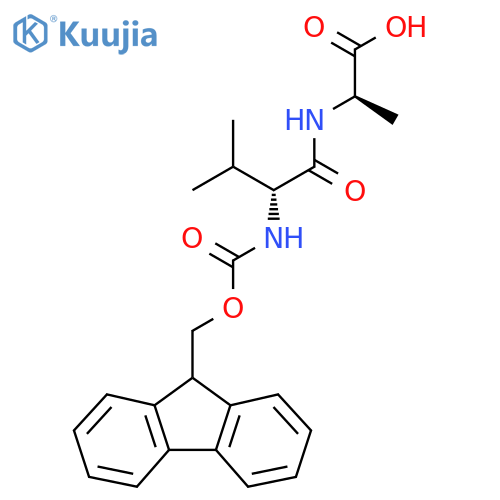 (2R)-2-(2R)-2-({(9H-fluoren-9-yl)methoxycarbonyl}amino)-3-methylbutanamidopropanoic acid structure