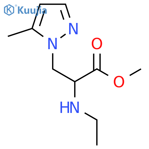 methyl 2-(ethylamino)-3-(5-methyl-1H-pyrazol-1-yl)propanoate structure