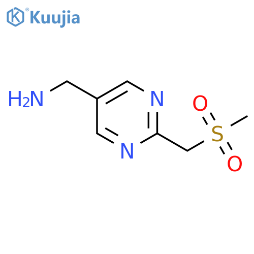1-[2-(methanesulfonylmethyl)pyrimidin-5-yl]methanamine structure