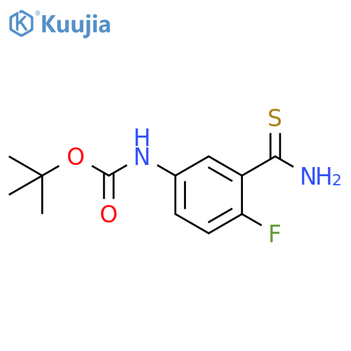 tert-butyl N-(3-carbamothioyl-4-fluorophenyl)carbamate structure
