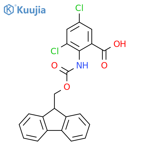 3,5-dichloro-2-({[(9H-fluoren-9-yl)methoxy]carbonyl}amino)benzoic acid structure