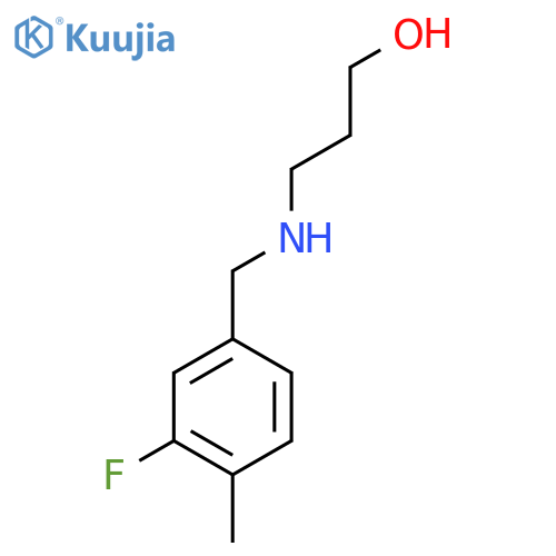 3-{(3-fluoro-4-methylphenyl)methylamino}propan-1-ol structure