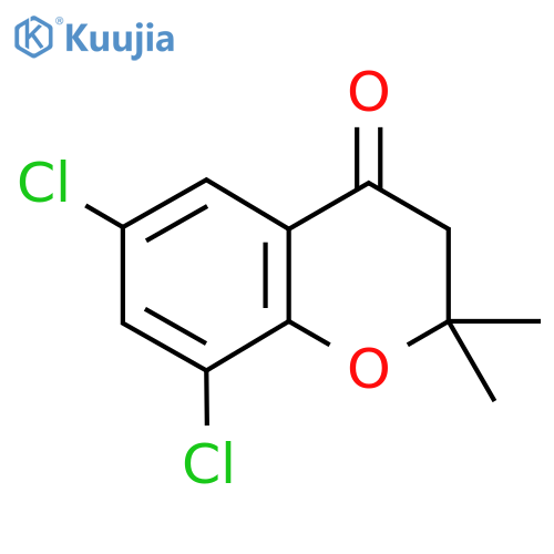 6,8-dichloro-2,2-dimethyl-3,4-dihydro-2H-1-benzopyran-4-one structure