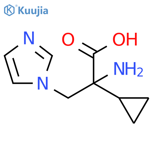 2-amino-2-cyclopropyl-3-(1H-imidazol-1-yl)propanoic acid structure