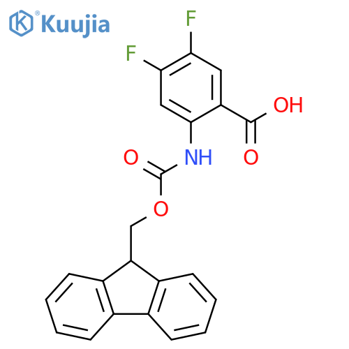 2-({(9H-fluoren-9-yl)methoxycarbonyl}amino)-4,5-difluorobenzoic acid structure
