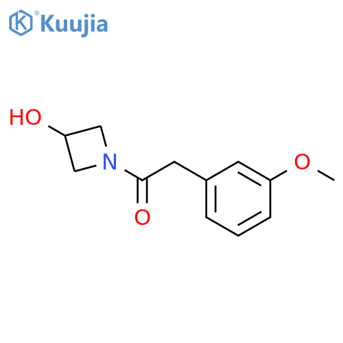 1-(3-hydroxyazetidin-1-yl)-2-(3-methoxyphenyl)ethan-1-one structure