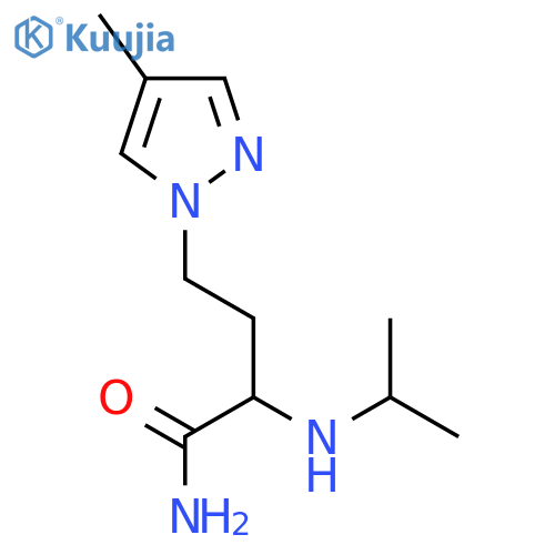 4-(4-methyl-1H-pyrazol-1-yl)-2-(propan-2-yl)aminobutanamide structure