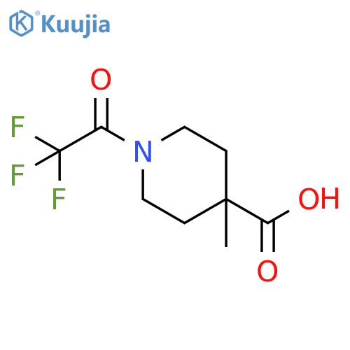 4-methyl-1-(trifluoroacetyl)piperidine-4-carboxylic acid structure