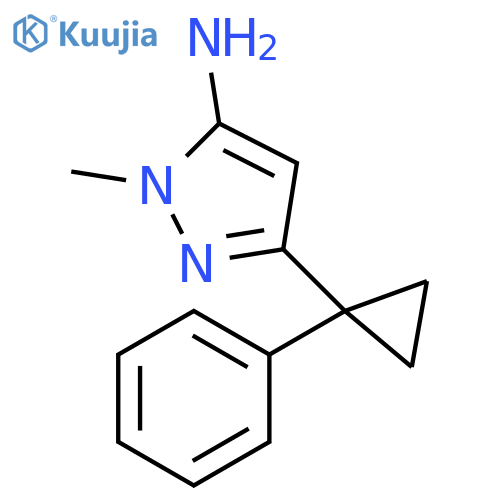 1-methyl-3-(1-phenylcyclopropyl)-1H-pyrazol-5-amine structure