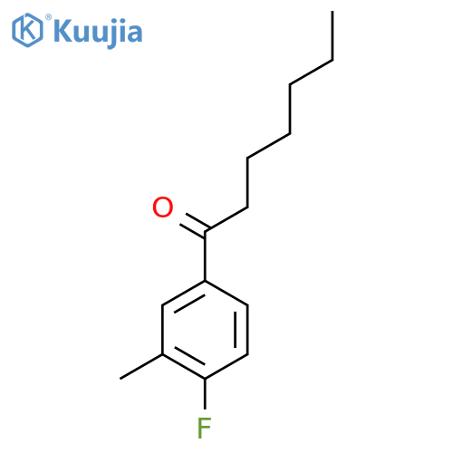 1-(4-Fluoro-3-methylphenyl)heptan-1-one structure