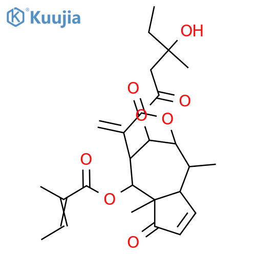 6,8-Dihydroxy-4-oxo-2,11(13)-pseudoguaiadien-12,9-olide; (1α,5β,6α,8β,9β,10α)-form, 6-Angeloyl, 8-O-(3-hydroxy-3-methylpentanoyl) structure