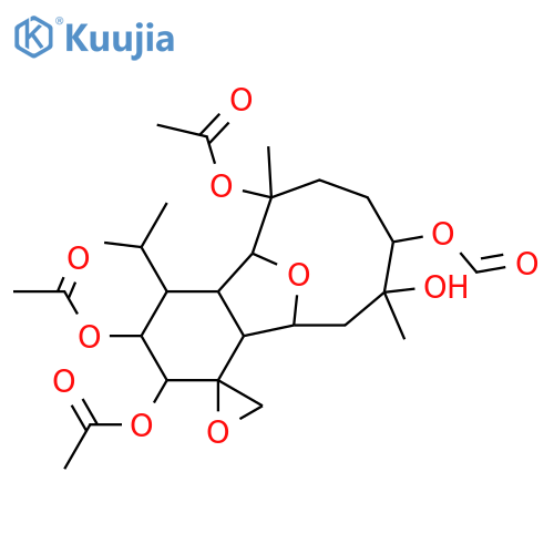4,18:6,13-Diepoxy-2,3,8,9,12-eunicellanepentol; (2α,3α,4α,8α,9β,12β)-form, 9-Formyl, 2,3,12-tri-Ac structure