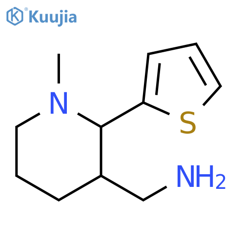 1-methyl-2-(thiophen-2-yl)piperidin-3-ylmethanamine structure