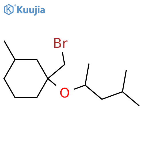 1-(bromomethyl)-3-methyl-1-(4-methylpentan-2-yl)oxycyclohexane structure