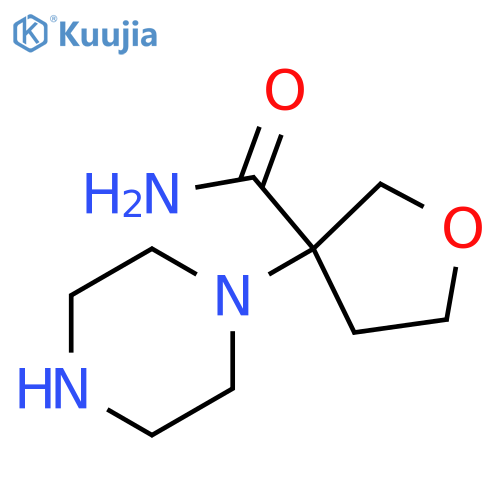 3-(piperazin-1-yl)oxolane-3-carboxamide structure