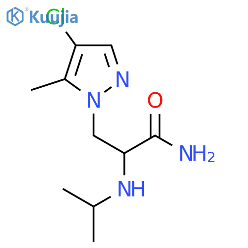 3-(4-chloro-5-methyl-1H-pyrazol-1-yl)-2-(propan-2-yl)aminopropanamide structure