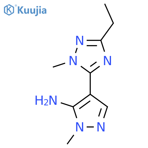 4-(3-ethyl-1-methyl-1H-1,2,4-triazol-5-yl)-1-methyl-1H-pyrazol-5-amine structure