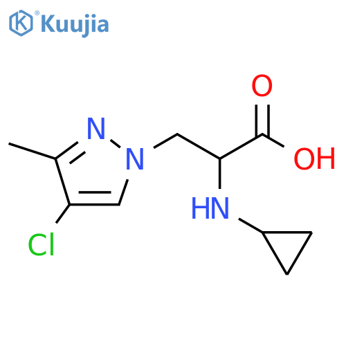 3-(4-chloro-3-methyl-1H-pyrazol-1-yl)-2-(cyclopropylamino)propanoic acid structure