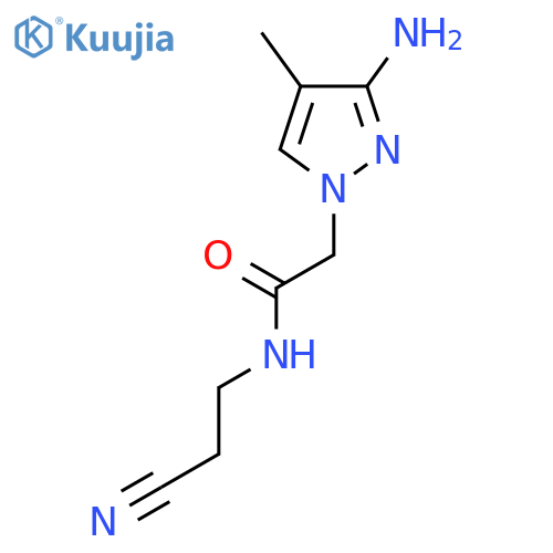 2-(3-amino-4-methyl-1H-pyrazol-1-yl)-N-(2-cyanoethyl)acetamide structure