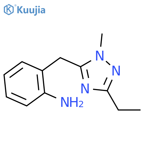 2-(3-ethyl-1-methyl-1H-1,2,4-triazol-5-yl)methylaniline structure