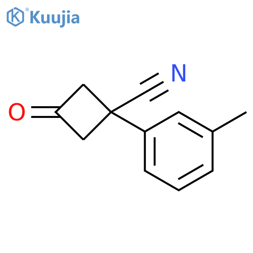 1-(3-methylphenyl)-3-oxocyclobutane-1-carbonitrile structure