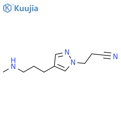 3-{4-[3-(methylamino)propyl]-1H-pyrazol-1-yl}propanenitrile structure