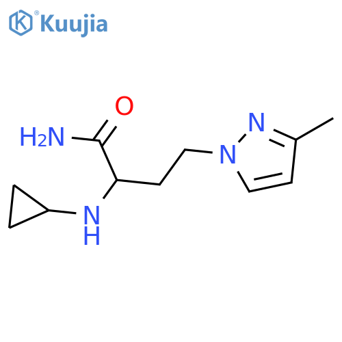 2-(cyclopropylamino)-4-(3-methyl-1H-pyrazol-1-yl)butanamide structure