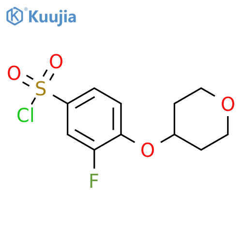3-fluoro-4-(oxan-4-yloxy)benzene-1-sulfonyl chloride structure