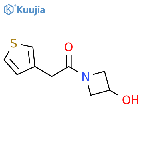 1-(3-hydroxyazetidin-1-yl)-2-(thiophen-3-yl)ethan-1-one structure