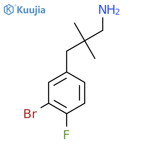 3-(3-bromo-4-fluorophenyl)-2,2-dimethylpropan-1-amine structure