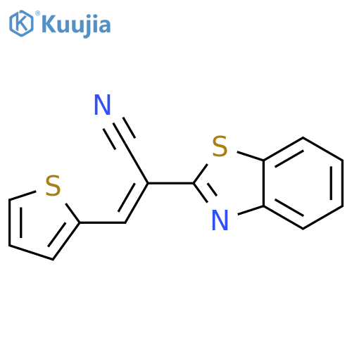 (2E)-2-(1,3-benzothiazol-2-yl)-3-(thiophen-2-yl)prop-2-enenitrile structure