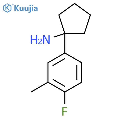 1-(4-fluoro-3-methylphenyl)cyclopentan-1-amine structure