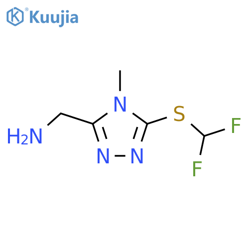 {5-(difluoromethyl)sulfanyl-4-methyl-4H-1,2,4-triazol-3-yl}methanamine structure