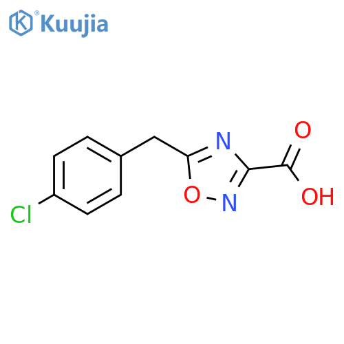 5-(4-chlorophenyl)methyl-1,2,4-oxadiazole-3-carboxylic acid structure