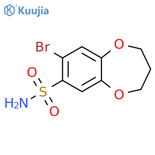 8-bromo-3,4-dihydro-2H-1,5-benzodioxepine-7-sulfonamide structure
