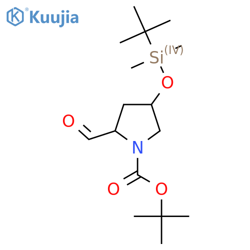 tert-Butyl (2S,4R)-4-((tert-butyldimethylsilyl)oxy)-2-formylpyrrolidine-1-carboxylate structure