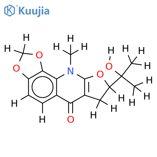 (-)-8-(alpha-Hydroxy-isopropyl)-10-methyl-7,10-dihydro-8H-[1,3]dioxolo[4,5-h]furo[2,3-b]chinolin-6-on structure