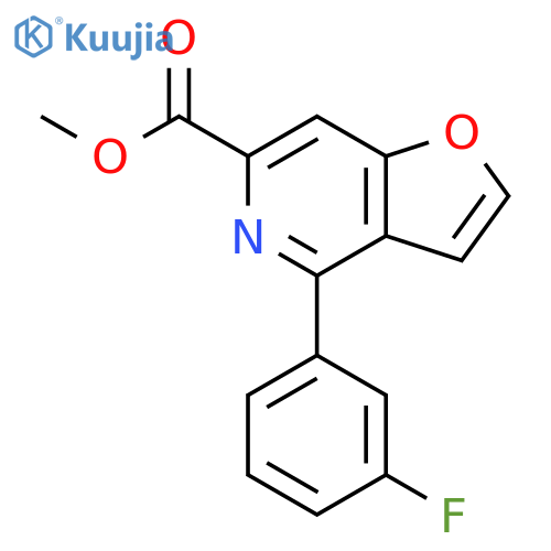 4-(3-Fluoro-phenyl)-furo[3,2-c]pyridine-6-carboxylic acid methyl ester structure