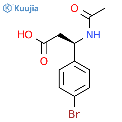 (3R)-3-(4-bromophenyl)-3-acetamidopropanoic acid structure