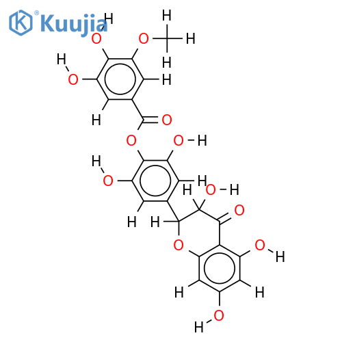 (2R,3R)-dihydromyricetin-4'-O-(3''-O-methyl)-gallate structure