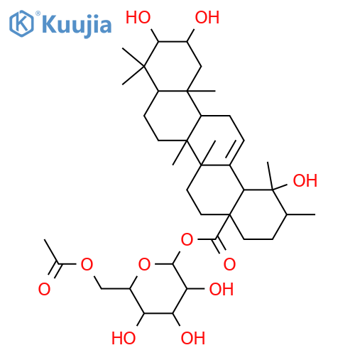 2,3,19-Trihydroxy-12-ursen-28-oic acid; (2α,3β,19α)-form, 28-O-(6-O-Acetyl-β-D-glucopyranosyl) ester structure