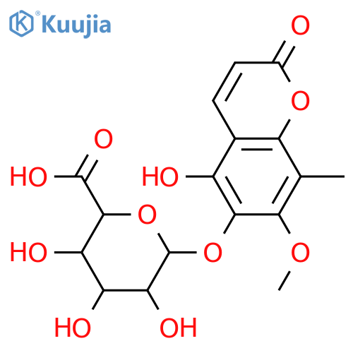 5,6,7-Trihydroxy-8-methyl-2H-1-benzopyran-2-one; 7-Me ether, 6-O-β-D-glucuronopyranoside structure