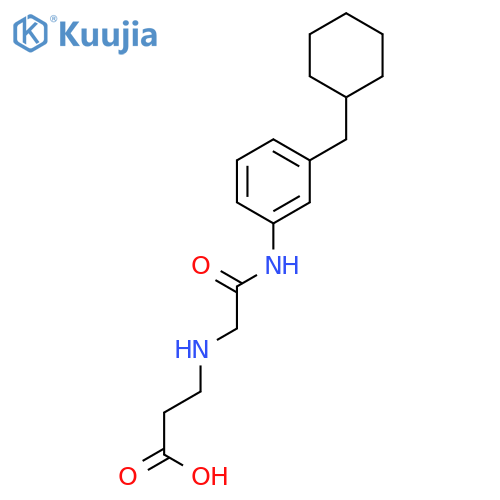 N-(2-{[3-(cyclohexylmethyl)phenyl]amino}-2-oxoethyl)-β-alanine structure