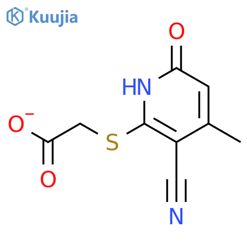 2-(3-cyano-4-methyl-6-oxo-1,6-dihydropyridin-2-yl)sulfanylacetic acid structure