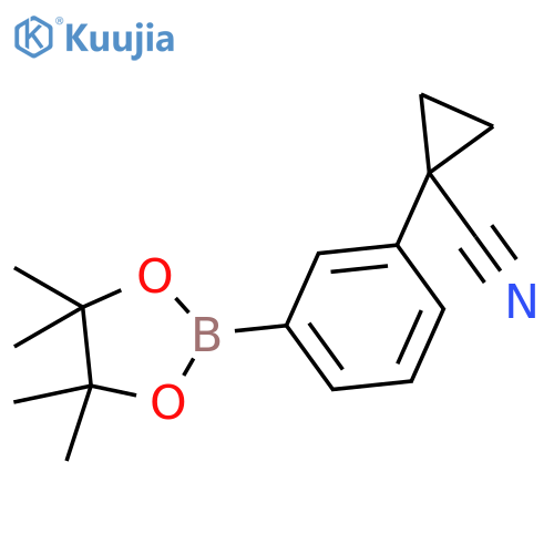 1-(3-(4,4,5,5-Tetramethyl-1,3,2-dioxaborolan-2-yl)phenyl)cyclopropanecarbonitrile structure