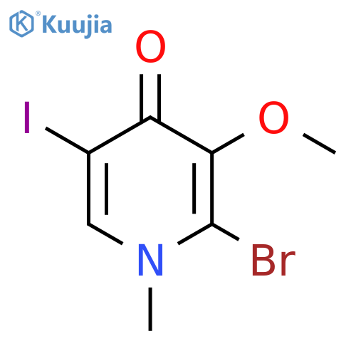 2-Bromo-5-iodo-3-methoxy-1-methylpyridin-4(1H)-one structure