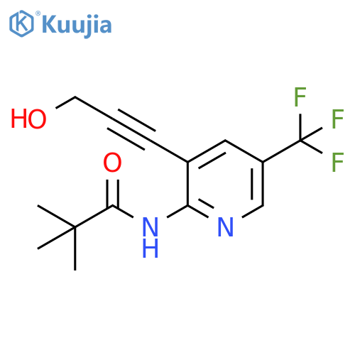 N-(3-(3-Hydroxyprop-1-yn-1-yl)-5-(trifluoromethyl)pyridin-2-yl)pivalamide structure