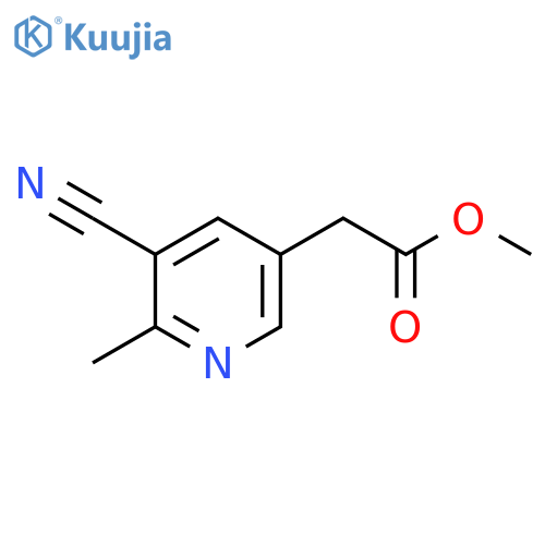 Methyl 3-cyano-2-methylpyridine-5-acetate structure