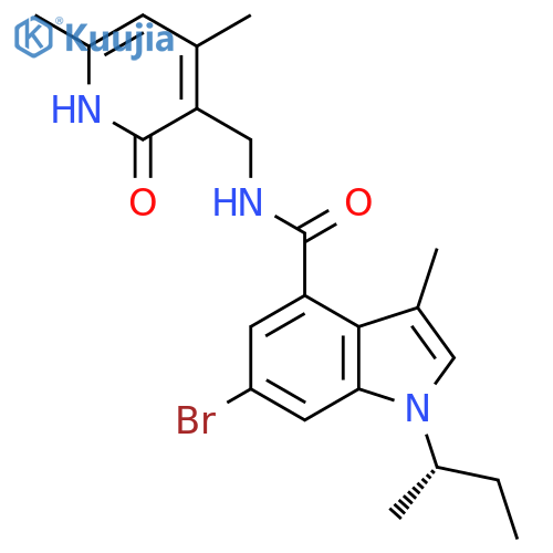 6-Bromo-1-[(2S)-butan-2-yl]-N-[(4,6-dimethyl-2-oxo-1H-pyridin-3-yl)methyl]-3-methylindole-4-carboxamide structure