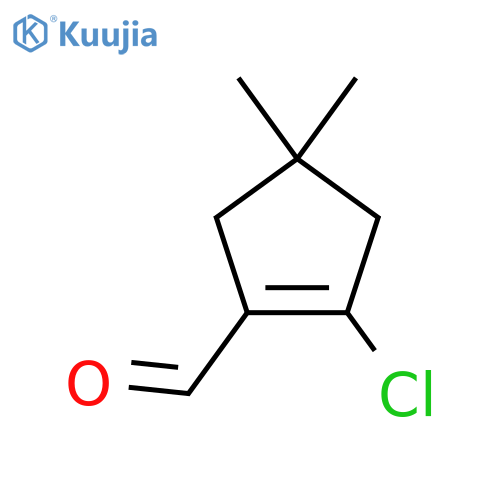 2-chloro-4,4-dimethyl-cyclopentene-1-carbaldehyde structure